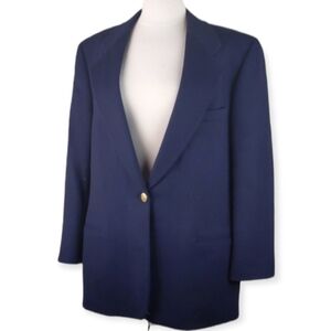 VTG Pietrafesa for Studio 121 Camel Hair Blazer Blue Size 12 Structured Academia